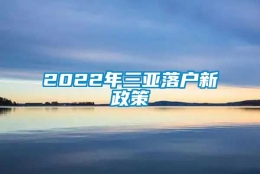 2022年三亚落户新政策