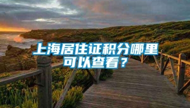 上海居住证积分哪里可以查看？