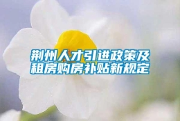 荆州人才引进政策及租房购房补贴新规定