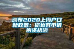 颁布2020上海户口新政策：你也有申请的资格啦