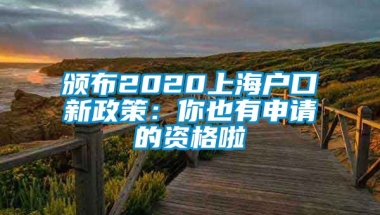 颁布2020上海户口新政策：你也有申请的资格啦