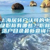 上海居转户认可的中级职称有哪些？职称落户目录最新查询！