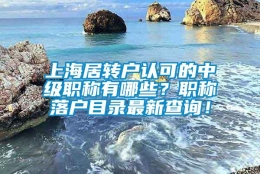 上海居转户认可的中级职称有哪些？职称落户目录最新查询！