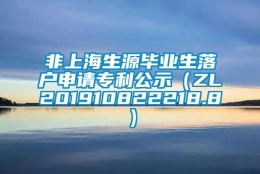 非上海生源毕业生落户申请专利公示（ZL201910822218.8）