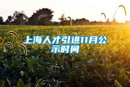 上海人才引进11月公示时间