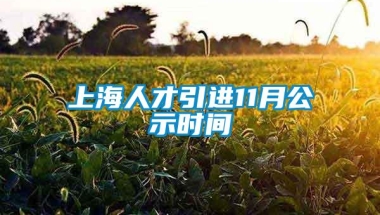 上海人才引进11月公示时间