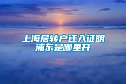 上海居转户迁入证明浦东是哪里开