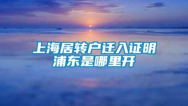 上海居转户迁入证明浦东是哪里开