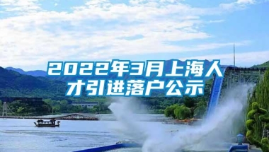 2022年3月上海人才引进落户公示