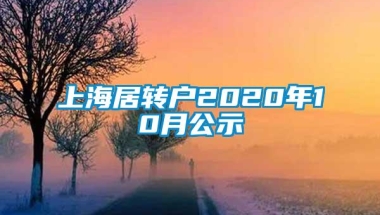 上海居转户2020年10月公示