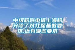 中级职称申请上海积分除了对社保基数要求,还有哪些要求