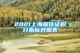 2021上海居住证积分指标对照表