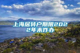 上海居转户期限2022年末咋办