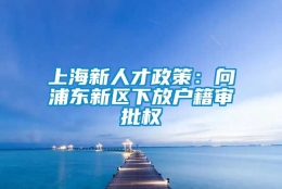 上海新人才政策：向浦东新区下放户籍审批权