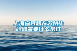 上海户口想在苏州上牌照需要什么条件