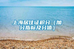 上海居住证积分（加分指标及分值）