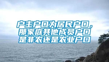 户主户口为居民户口，那家庭其他成员户口是非农还是农业户口