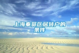 上海奉贤区居转户的条件