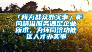 「我为群众办实事」靶向精准服务满足企业所求，为环同济功能区人才办实事