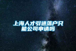 上海人才引进落户只能公司申请吗