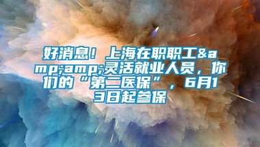 好消息！上海在职职工&amp;灵活就业人员，你们的“第二医保”，6月13日起参保