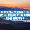 没有户口本和身份证能坐飞机吗？有身份证号码行吗？