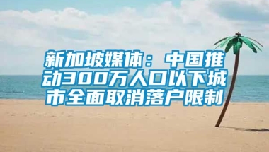 新加坡媒体：中国推动300万人口以下城市全面取消落户限制