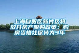 上海自贸区新片区将放开房产限购政策：购房资格社保转为3年