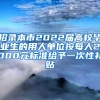 招录本市2022届高校毕业生的用人单位按每人2000元标准给予一次性补贴