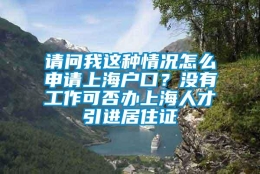 请问我这种情况怎么申请上海户口？没有工作可否办上海人才引进居住证