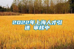 2022年上海人才引进 审核中