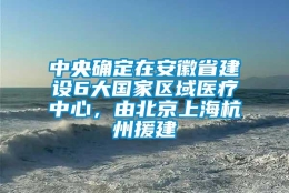 中央确定在安徽省建设6大国家区域医疗中心，由北京上海杭州援建