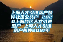 上海人才引进落户条件社区公共户 2020上海各区人才引进落户 上海人才引进落户条件2021年