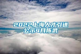 2022上海人才引进公示4月陈武