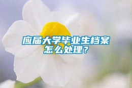 应届大学毕业生档案怎么处理？