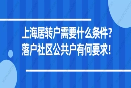 权威解读：上海居转户需要什么条件？落户社区公共户有何要求！