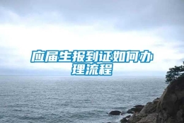 应届生报到证如何办理流程