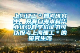 上海理工＊自考研究生，只有自考本科毕业证没有学位证书可以报考上海理工＊的研究生吗