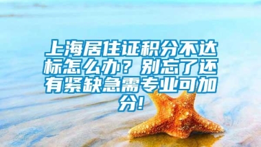 上海居住证积分不达标怎么办？别忘了还有紧缺急需专业可加分!