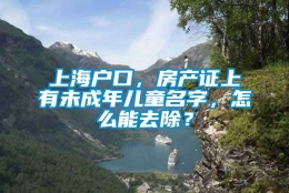 上海户口，房产证上有未成年儿童名字，怎么能去除？