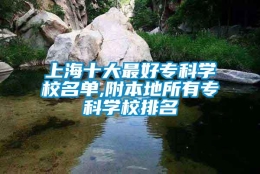 上海十大最好专科学校名单,附本地所有专科学校排名