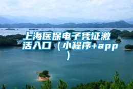 上海医保电子凭证激活入口（小程序+app）