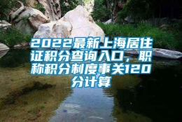 2022最新上海居住证积分查询入口，职称积分制度事关120分计算