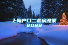 上海户口二套房政策2022