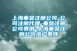 上海奉贤注册公司-公司注册代理-奉贤注册公司费用-上海奉贤注册公司落户条件