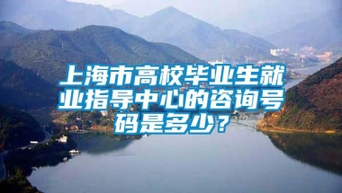 上海市高校毕业生就业指导中心的咨询号码是多少？