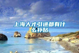 上海人才引进都有什么补贴