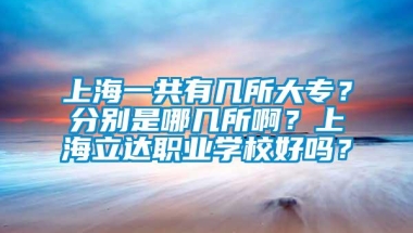 上海一共有几所大专？分别是哪几所啊？上海立达职业学校好吗？