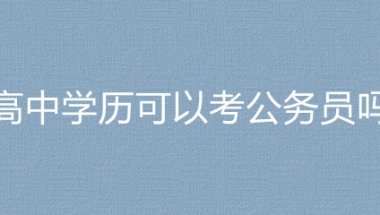 2023国考上海市国家税务局第一稽查局高中学历可以考公务员吗