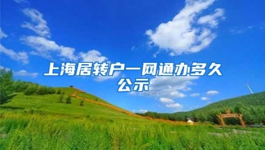 上海居转户一网通办多久公示